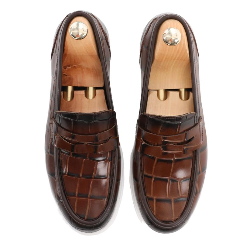 Men's Leather Loafers - Brown