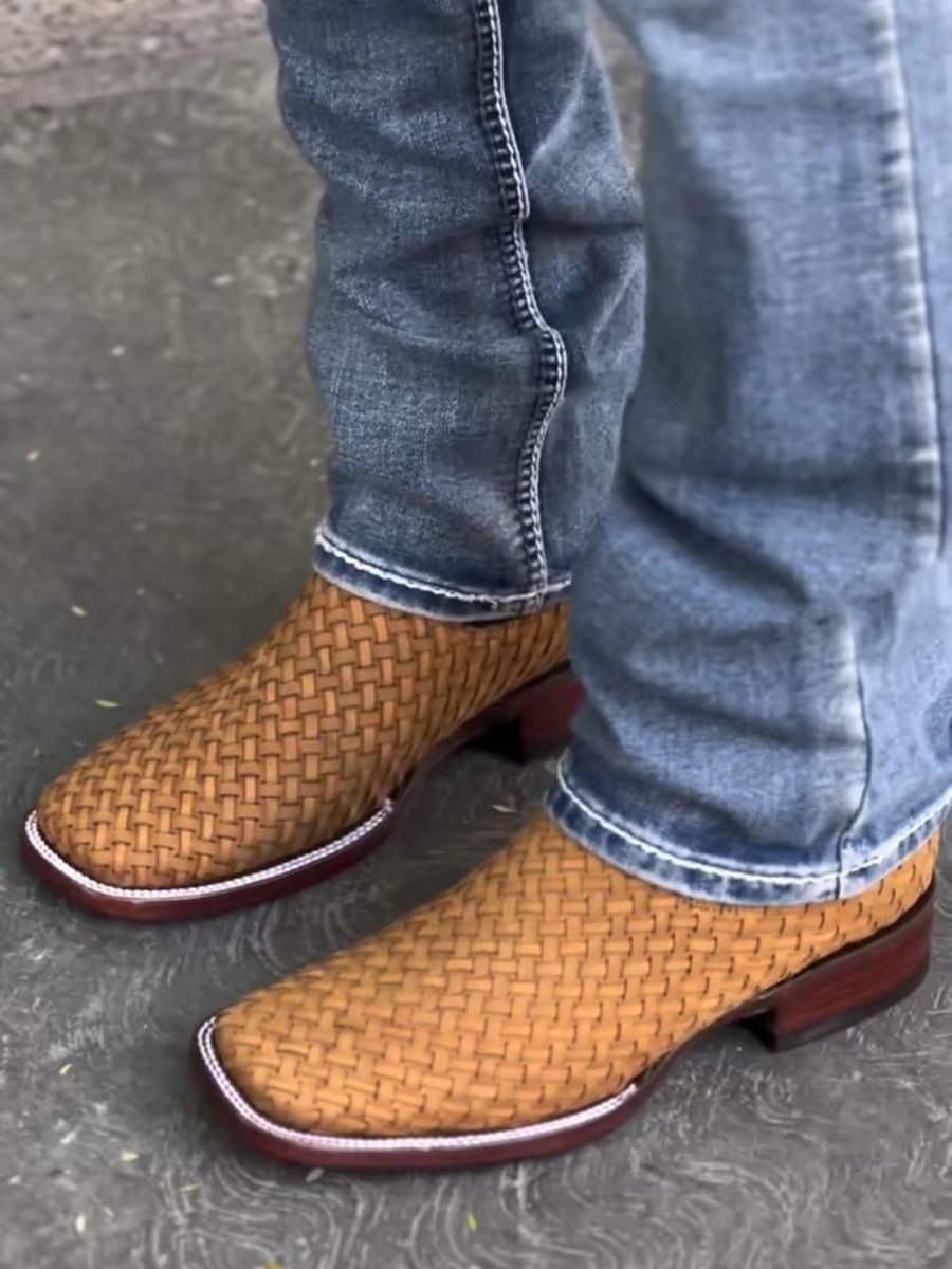 Cowboy Braided Ankle Boots